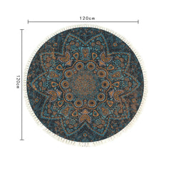 SOGA 120cm Mandala Pattern Circle Area Rugs for Living Room Lounge Anti-slip Doormat Home Decor