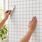 SOGA Peel & Stick Floor and Wall Tiles 60 x 60cm 10 Pack White Grid Tile Look