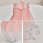 SOGA 25cm Pink Glass Vase Art Blown Hand Flower Tall Vintage Art Vases