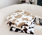SOGA Brown Cow Print Cushion – Soft Plush Backrest for Home & Office