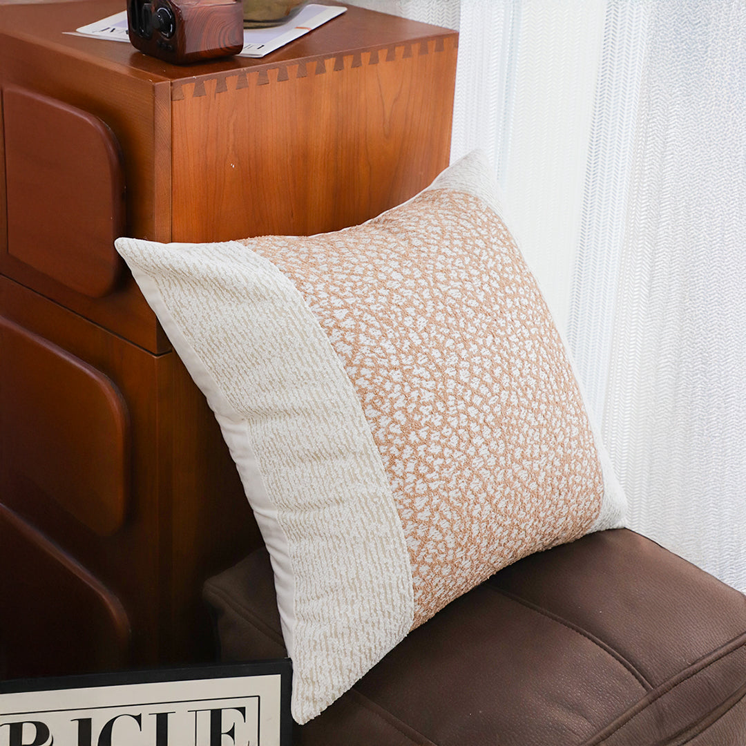 SOGA 50cm Modern Beige Color Block Textured Decorative Throw Pillow