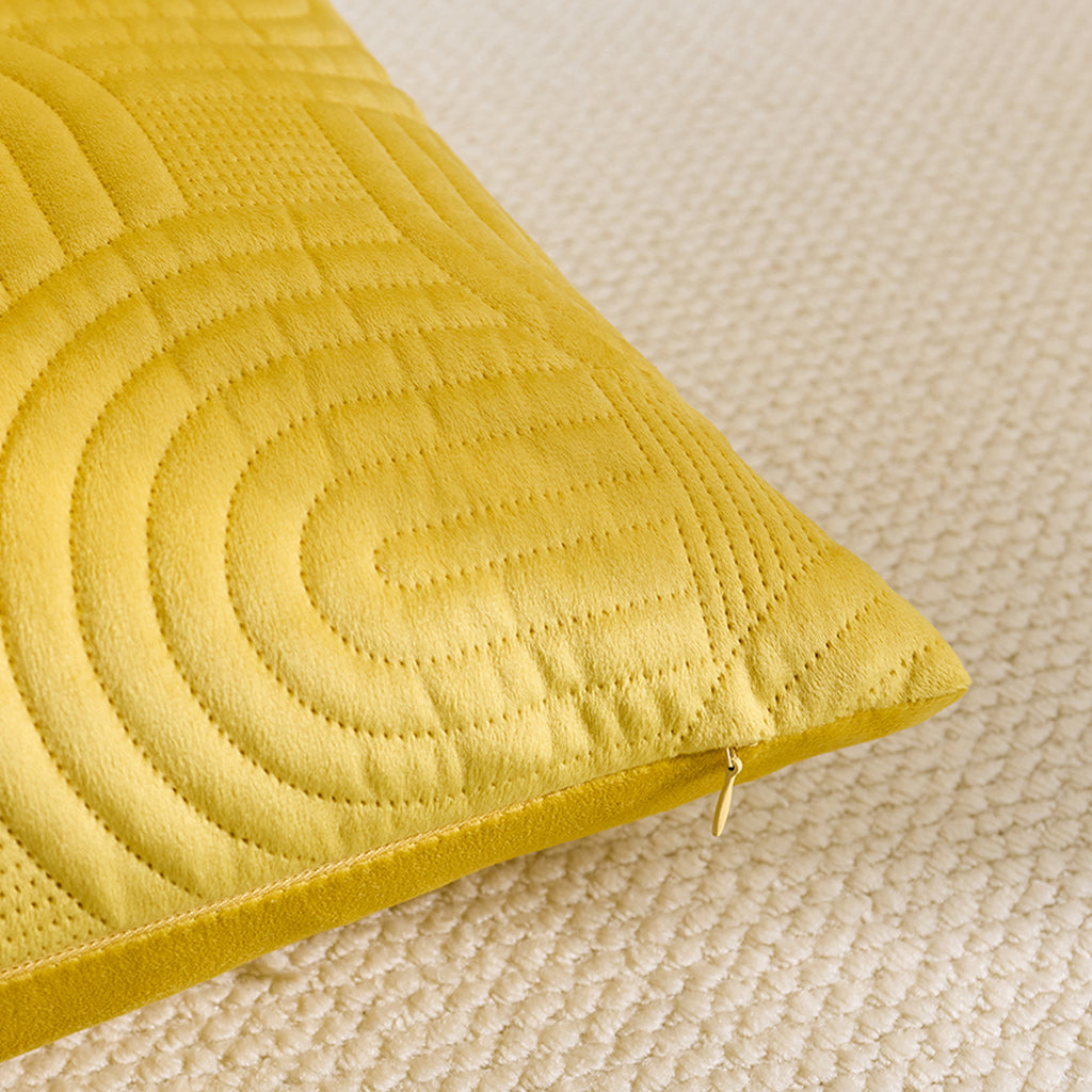 SOGA 30cm Yellow Textured Geometric Pattern Decorative Throw Pillow