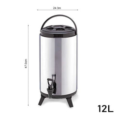 SOGA 4 x 12L Portable Insulated Cold/Heat Coffee Tea Beer Barrel Brew Pot With Dispenser