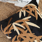 SOGA 2X 45cm Black Brown Bamboo Leaf Botanical Embroidered Throw Pillow $ 118