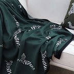 SOGA 2X Forest Green Zebra Print Throw Blanket 130x180cm Acrylic $ 189