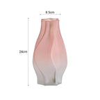 SOGA 25cm Pink Glass Vase Art Blown Hand Flower Tall Vintage Art Vases