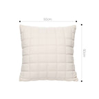 SOGA 50cm Beige Quilted Grid Pattern Decorative Throw Pillow $ 61