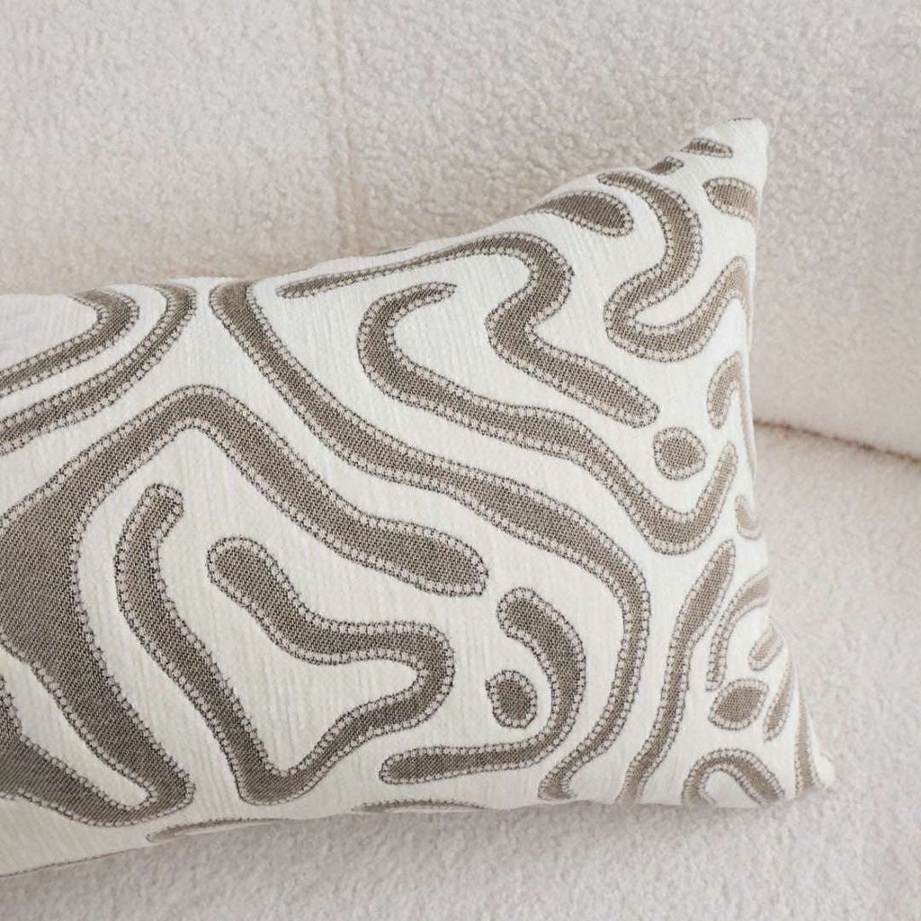 SOGA 2X 30cm Gray White Abstract Swirl Pattern Decorative Throw Pillow $ 140