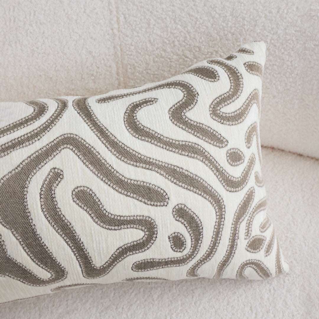 SOGA 2X 30cm Gray White Abstract Swirl Pattern Decorative Throw Pillow $ 140