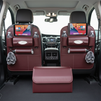 SOGA Car Bundle B – 2 Red Back Seat Storage Organizer & Collapsible Trunk Cargo Box