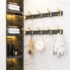 SOGA 41cm Wall Mounted Towel Rack Space-Saving Hanger Organiser with Durable Hooks