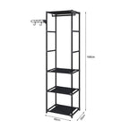 SOGA 45x35cm Hanging Clothes Rack Storage w/ 3 Layer Organizer Adjustable Shelves, Sturdy, Space-Saving
