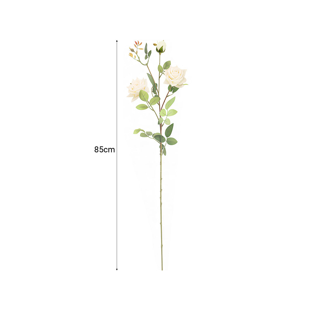 SOGA 85cm Blue Glass Tall Floor Vase and 12pcs White Artificial Fake Flower Set