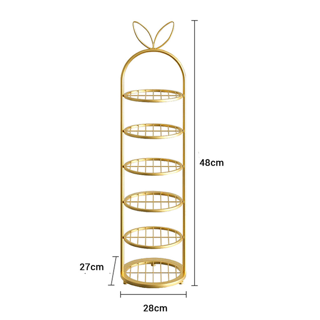 SOGA 2X 6 Tier Bunny Ears Gold Plated Metal Shoe Organizer Space Saving Portable Footwear Storage Shelf