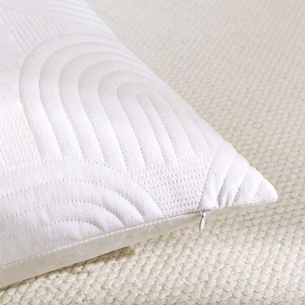SOGA 30cm White Textured Geometric Pattern Decorative Throw Pillow $ 61