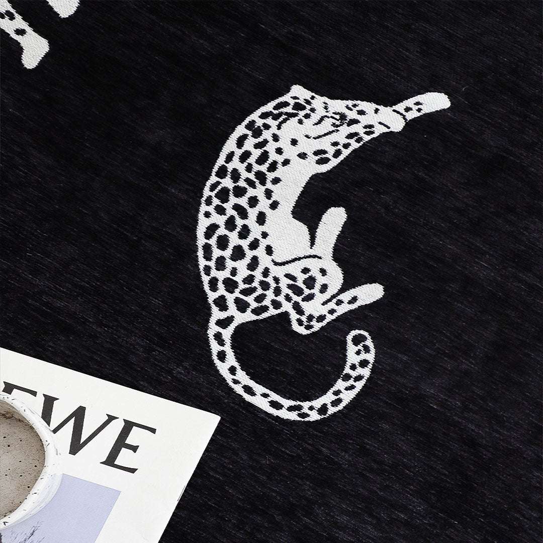 SOGA Two-Seater Black Leopard Print 90x160cm Throw Blanket Sofa Cover $ 93