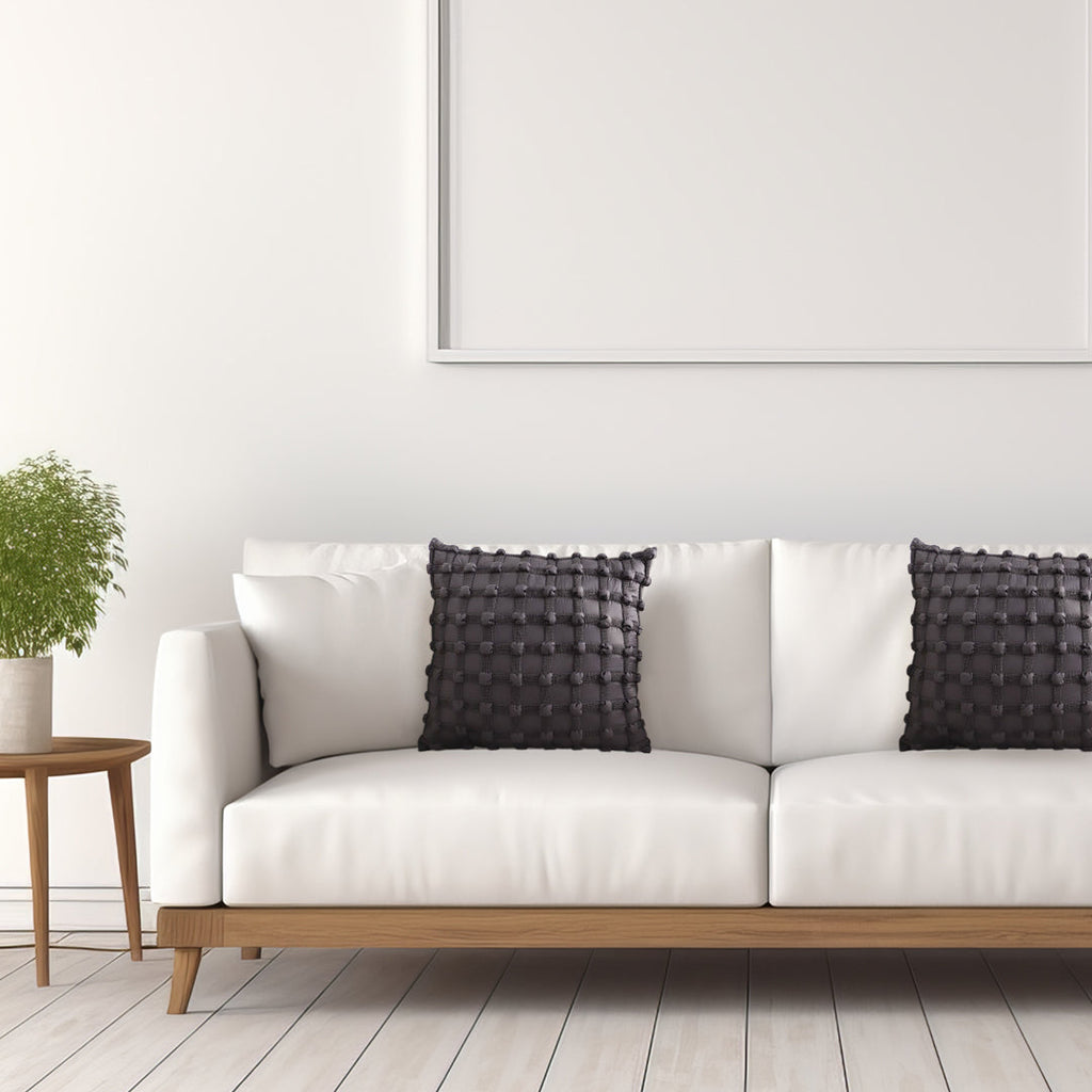 SOGA 45cm Black Medievalc style Puff Rivet Square Product Throw Pillow