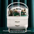 SOGA 2X 29cm White Countertop Makeup Cosmetic Storage Organiser Skincare Holder Jewelry Storage Box with Handle