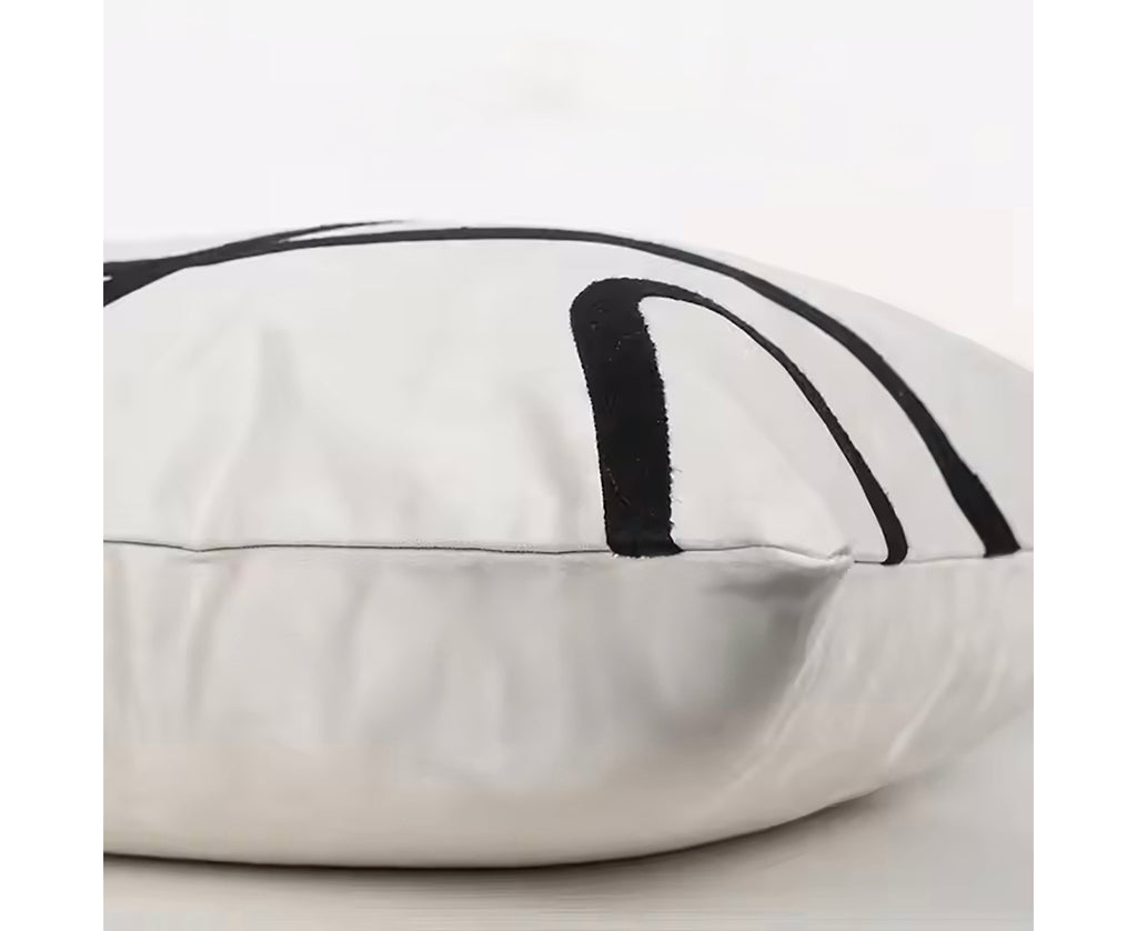 SOGA 45cm Square Modern Minimalist Black Letter Print Decorative Throw Pillow