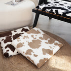 SOGA 2X 45cm Brown Cow Print Square Cushion Soft Leaning Plush Backrest Throw Seat Pillow