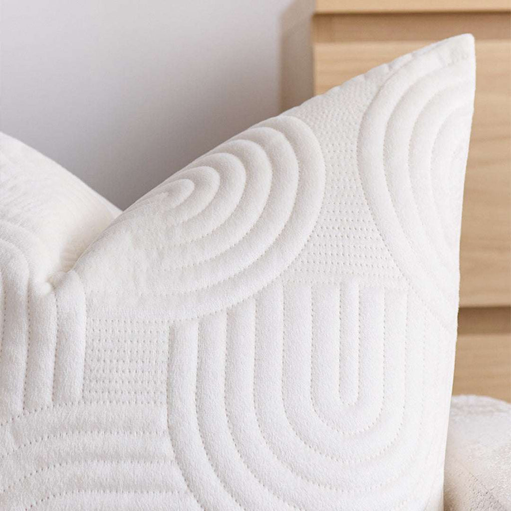SOGA 50cm White Textured Geometric Pattern Decorative Throw Pillow $ 61