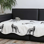 SOGA Two-Seater White Leopard Print 90x160cm Throw Blanket Sofa Cover $ 93