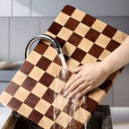 SOGA 40cm Premium Checkered Pattern Wooden Multi-Wood Cutting Board