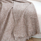 SOGA 130x190cm Misty Beige Blanket – Houndstooth Tassel Throw $ 88