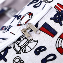 SOGA 2X Nautical Icons Medium Storage Luggage Bag Double Zipper Foldable Travel Organiser Essentials