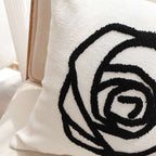 SOGA 2X Embroidered Cushion 45cm White Black Rose Flower Pattern Decorative Throw Pillow $ 129
