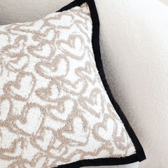 SOGA 2X 50cm Elegant Beige Scrollwork Pattern Black Trim Decorative Throw Pillow