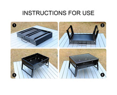SOGA 2X 43cm Portable Folding Thick Box-Type Charcoal Grill for Outdoor BBQ Camping