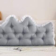 SOGA 120cm Crown Pillow Tufted Light Grey Headboard Cushion for Bed