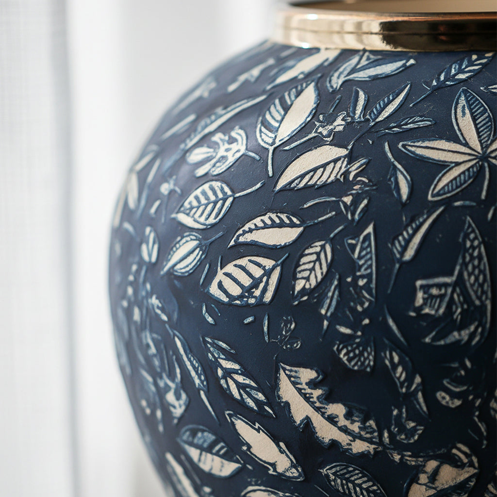 SOGA 21x22cm Blue Small Ceramic Flower Vase Elegant Living Room Home Decor