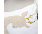 SOGA 45cm Whimsical Beige Reindeer Applique Gold Accent Throw Pillow