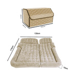 SOGA Car Bundle A – Beige Leather Collapsible Trunk Organizer & Inflatable Boot Mattress