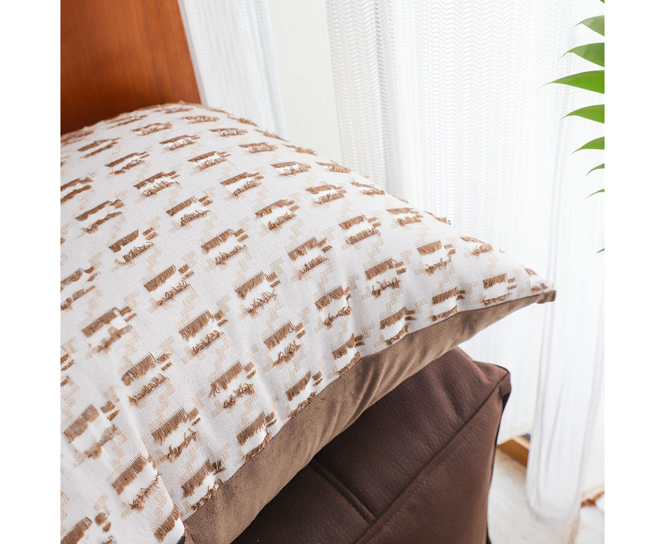 SOGA 50cm Square Modern Decorative Embroidered Geometric Throw Pillow