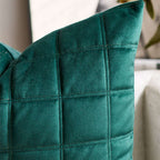 SOGA Quilted Cushion 50cm Emerald Green Grid Pattern Soft Padded Decorative Throw Pillow $ 61