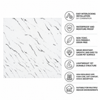 SOGA Peel & Stick Floor and Wall Tiles 60 x 60cm 10 Pack White Faux Marble