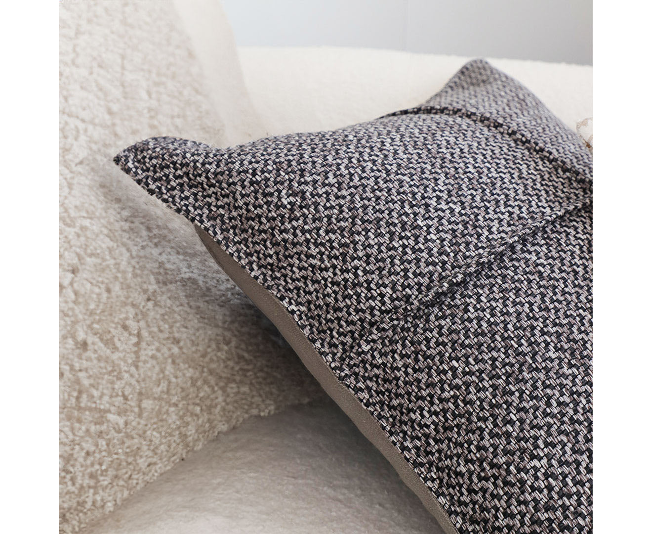 SOGA 45cm Modern Herringbone Textured Woven Square Throw Pillow