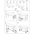 SOGA 120cm Commercial Catering Kitchen Stainless Steel Prep Work Bench Table with Wheels