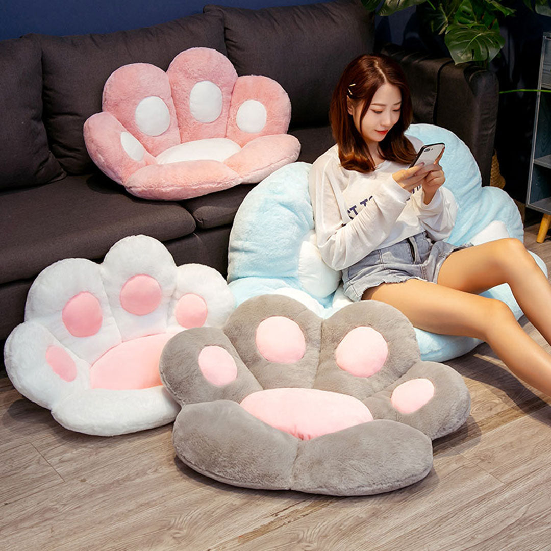 SOGA 70cm White Paw Shape Cushion Warm Lazy Sofa Decorative Pillow Backseat Plush Mat Home Decor