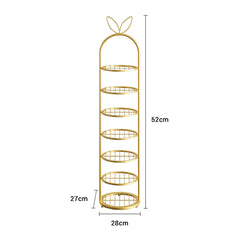 SOGA 2X 7 Tier Bunny Ears Gold Plated Metal Shoe Organizer Space Saving Portable Footwear Storage Shelf