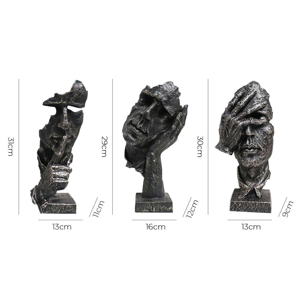 SOGA Home & Living Bundle – Abstract Resin Face Sculptures for Modern Art Home Decor $ 0