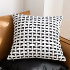 SOGA 50cm Black & White Pattern Throw Pillow Thick Comfort Pro Polyester Fiber Cotton for Home Decor