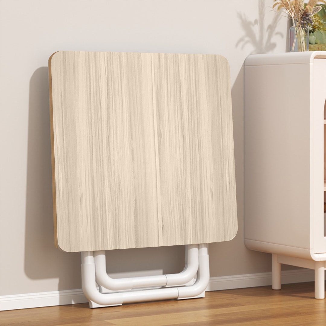 SOGA 80cm Light Square Table with White Legs Modern Design for Home Decor