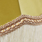 SOGA 2X Jade Stone Base Table Lamp Vintage Yellow Shade Tassel Fringe Bedside Desk Light $ 573