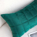 SOGA 30cm Green Velvet Quilted Grid Pattern Decorative Throw Pillow $ 61