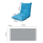 SOGA Home & Living Bundle – Blue Zigzag Knitted Throw Blanket & Blue Adjustable Floor Recliner $ 0