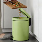 SOGA 4X Foot Pedal Stainless Steel Rubbish Recycling Garbage Waste Trash Bin Round 7L Green